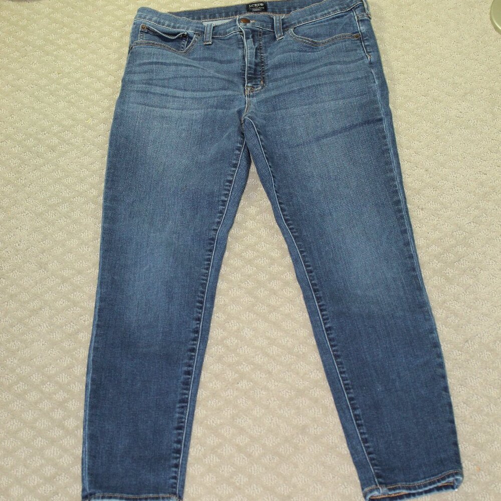 J. Crew Jeans Women's 30 Blue 9" High-Rise Skinny Preppy Dark Wash Stretch Denim